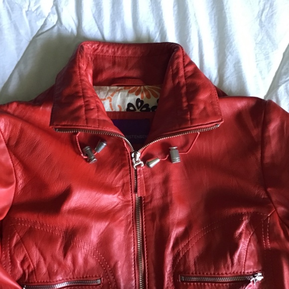 BOD & CHRISTENSEN LIGHTWEIGHT CLASSIC RED LEATHER ZIP UP JACKET IN XS - Picture 6 of 15